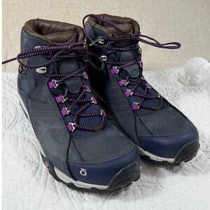Oboz Women's 7.5 Blue Sapphire Mid B-Dry Waterproof Lace Up Hiking Boots Trail
